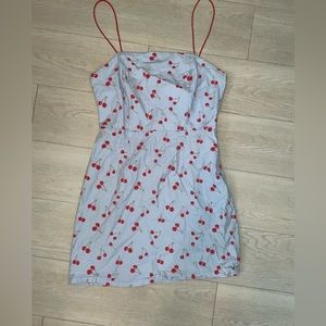 Urban Outfitters Blue Cherry Mini Dress